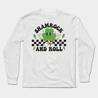 Shamrock And Roll Funny St Patricks Day Boys Girls Long Sleeve T-Shirt